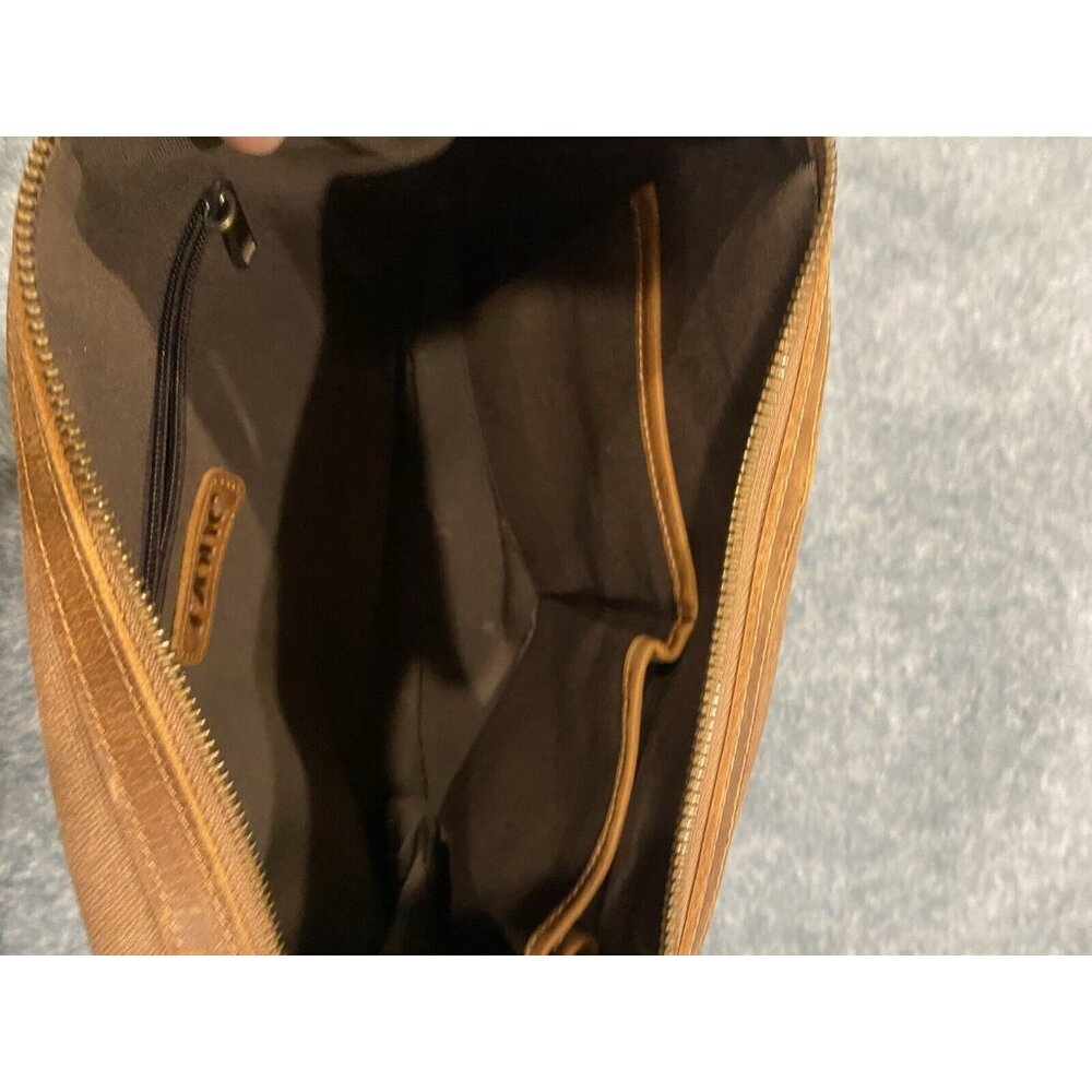 S-ZONE Canvas/Cowhide Leather Organizer Large Toiletry Travel Pouch Clutch Purse - Picture 6 of 9